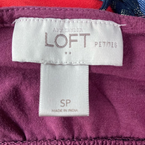 Loft Ruffled Dress w/ Spaghetti Straps in Plum - Picture 3 of 4